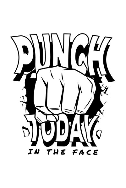 StoryGift Romania Sticker Eticheta 50CM Personalizata Pentru Pasionatii de Box, Sportivi, Punch today in the Fac