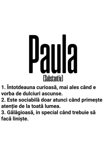 StoryGift Romania Sticker Adeziv 90CM Cu Numele Paula, si Mesaj Amuzant, Curi...