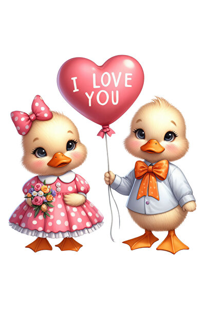 StoryGift Romania Sticker Eticheta 50CM cu o ratusca si un ratoi, ilustratie,...