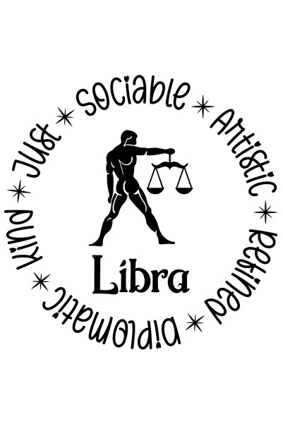 StoryGift Romania Sticker Autocolant 70CM cu zodia Balanta, ilustratie, zodie, astrologie, simbol, semn, sociabi