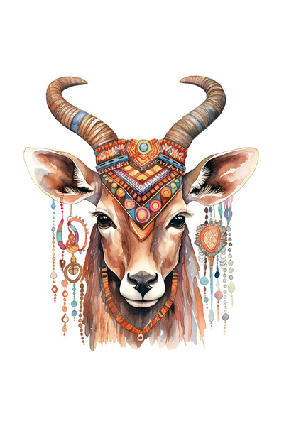 StoryGift Romania Sticker Adeziv 90CM cu o caprioara cu simboluri vechi, ilus...