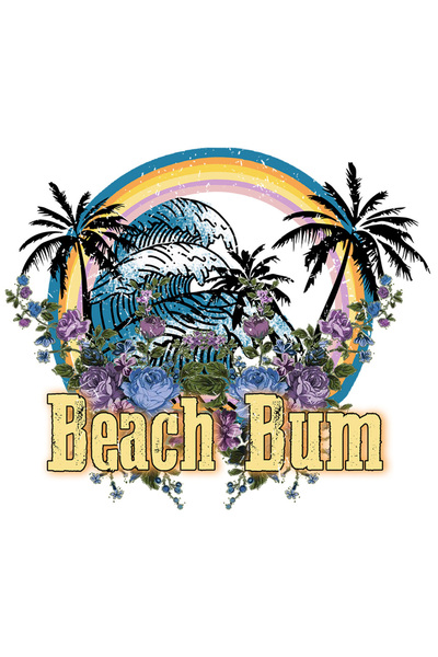 StoryGift Romania Sticker Eticheta 40CM cu mesajul "Beach Bum", vara, vacanta...