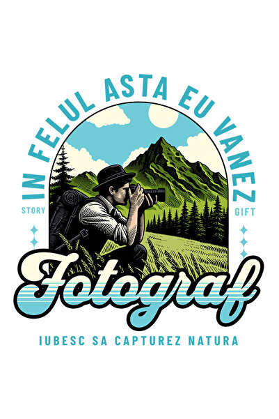 StoryGift Romania Sticker Adeziv 90CM cu Barbat In Natura Fotograf Priveliste...