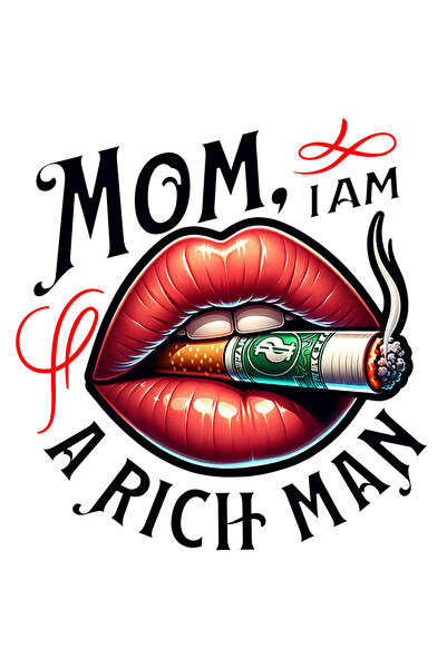 StoryGift Romania Sticker Adeziv 90CM Adeziv Mom, I am a rich man, motivatie ...