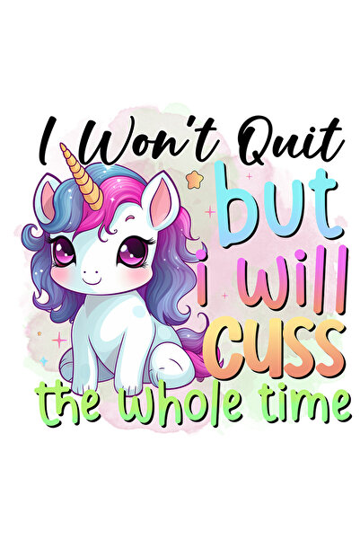StoryGift Romania Sticker Eticheta 40CM cu un mic unicorn cu mesajul "I won't...