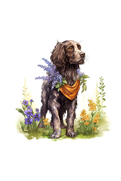 StoryGift Romania Sticker Eticheta 40CM cu un caine cenusiu care priveste in ...