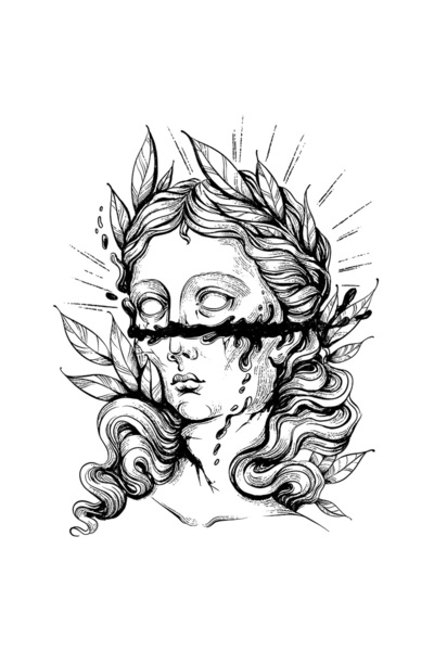 StoryGift Romania Sticker Autocolant 70CM Cu Alb Negru Stil Grecesc Femeie Ta...