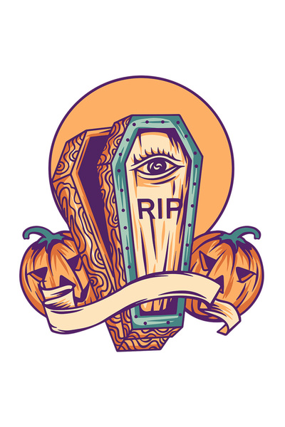 StoryGift Romania Sticker Adeziv 90CM Cu Halloween: Cosciug, Dovleci, Apus, Lemn, Ochi, Panglica, cu Margini Al