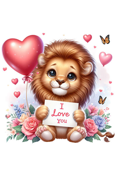 StoryGift Romania Sticker Adeziv 90CM cu un pui de leu care tine o foaie cu m...