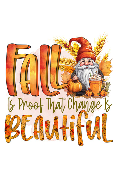 StoryGift Romania Sticker Autocolant 70CM cu un pitic cu mesajul "Fall is proof that change is beautiful", toamn