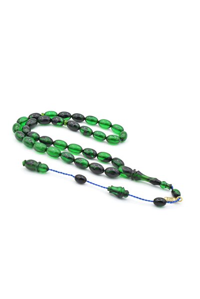 Murty99 Hakkı Usta Semnată Arpa Cut Green Black Crimping Amber Tasbih