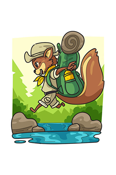 StoryGift Romania Sticker Autocolant 70CM Cu Veverita, Cercetas, Ghiozdan, Ra...