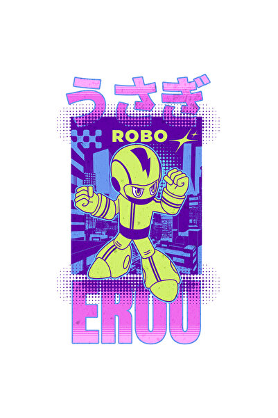 StoryGift Romania Sticker Adeziv Robo Erou Joc Video Desene Animate Copii Cu Margini Albe, Pvc Vinyl 90 Cm