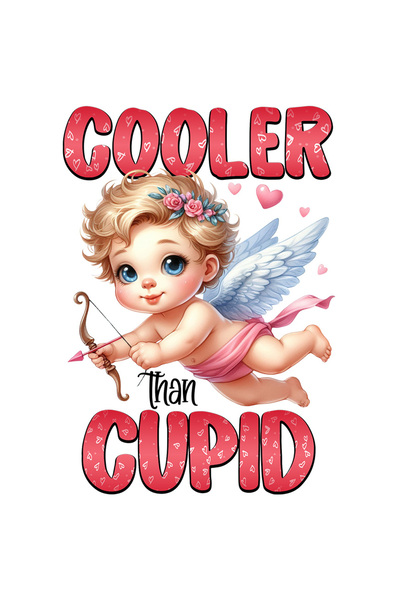 StoryGift Romania Sticker Autocolant 70CM cu ingerasul Cupidon cu mesajul "Cooler than Cupid", mai tare decat Cu
