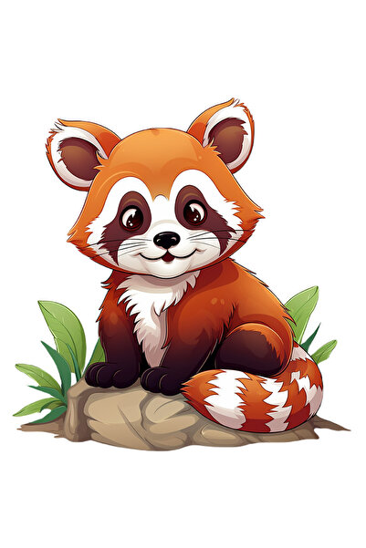 StoryGift Romania Sticker Autocolant 70CM cu un urs Panda Rosu, ilustratie, v...