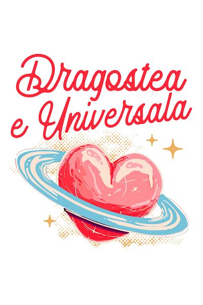 StoryGift Romania Sticker Cu Inima Stil Arta Creion Text Dragostea E Universala, Valentine's Day Cu Margini