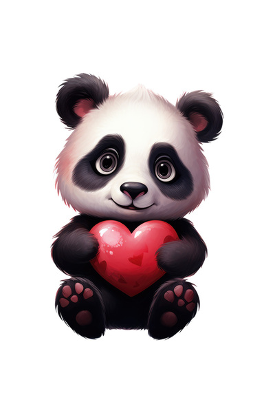 StoryGift Romania Sticker Autocolant 70CM cu un ursulet Panda care tine o ini...