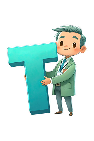 StoryGift Romania Sticker Eticheta 50CM cu un manager care tine litera "T", s...