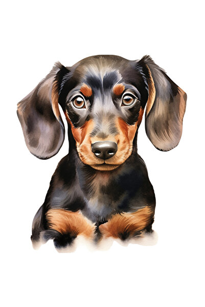 StoryGift Romania Sticker Autocolant 70CM cu un catel Dachshund curios, ilustratie, pentru iubitorii de caini, n