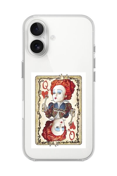 Dali Design حافظة شفافة متوافقة مع هاتف iPhone 16 Plus مع تصميم Queen 3 للبطاقات