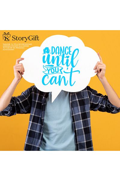StoryGift Romania Sticker Adeziv 90CM Exterior cu mesaj care te indeamna sa dansezi pana cand nu mai poti , Viny