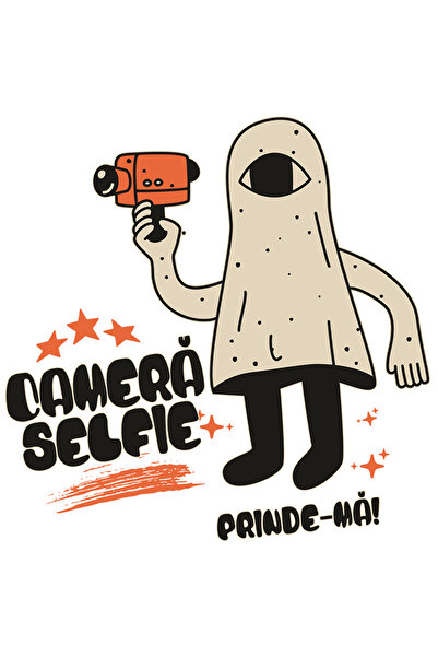 StoryGift Romania Sticker Adeziv Fantoma Cu Camera Selfie, Prinde-ma Cu Margi...