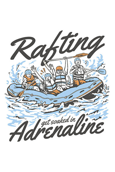 StoryGift Romania Sticker Cu Oameni Pe Barca Conflabila, Text In Engleza Rafting Get Soaked In Adrenaline, S