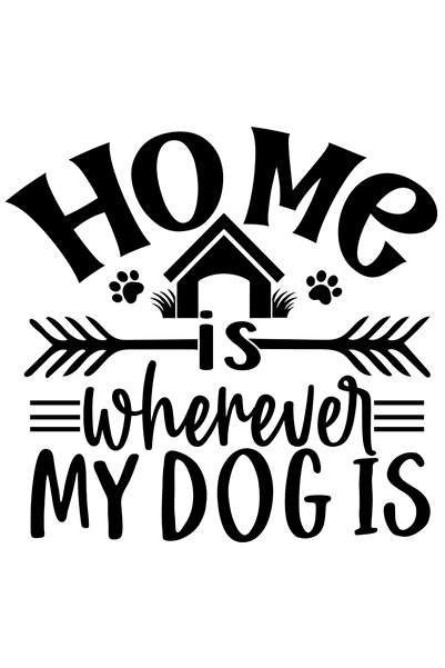 StoryGift Romania Sticker Exterior Cu Mesajul "home Is Wherever My Dog Is" - ...