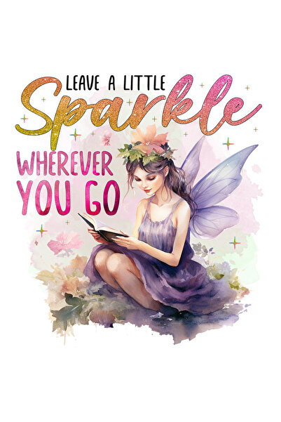 StoryGift Romania Sticker Adeziv 90CM cu zana care citeste cu mesajul "Leave ...