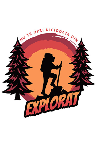 StoryGift Romania Sticker Adeziv 90CM Adeziv nu te opri niciodata din eplorat om in munte drumetie cu Margini Al