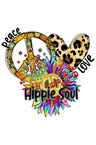 StoryGift Romania Sticker Autocolant 70CM cu mesajul "Peace, love, hoppie sou...