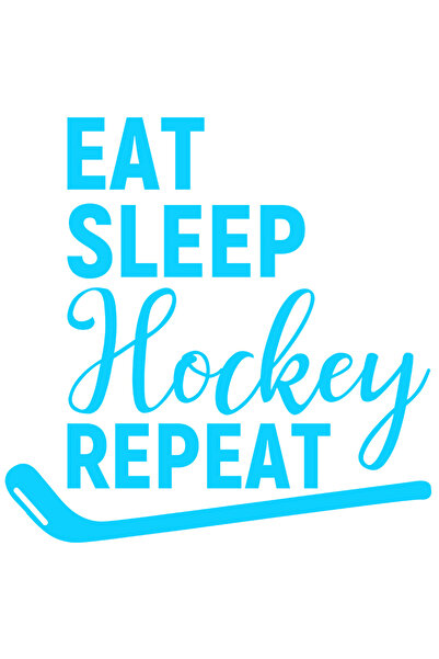 StoryGift Romania Sticker Autocolant 30CM Exterior pentru pasionatii de hochei cu textul "Mananca, dormi, hochei