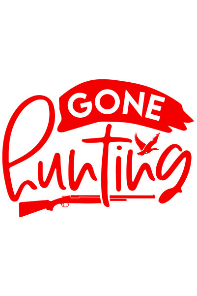 StoryGift Romania Sticker Exterior cu textul in limba engleza "Gone hunting" ...