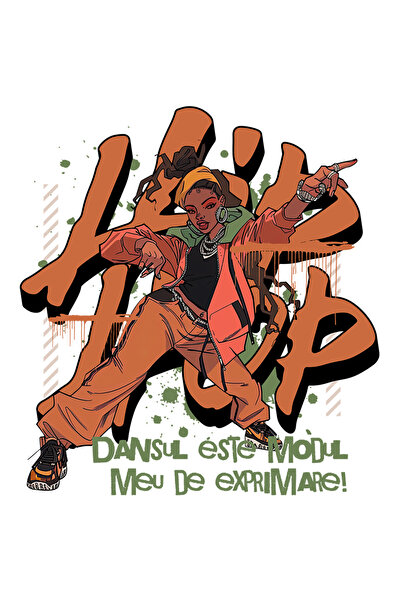 StoryGift Romania Sticker Adeziv 90CM Adeziv Fata danc hip hop afro, lumea st...