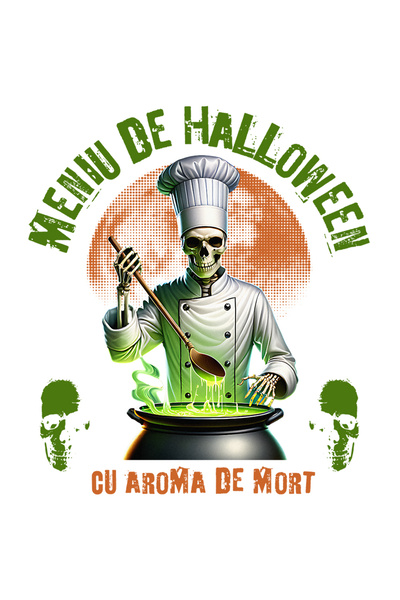 StoryGift Romania Sticker Eticheta 40CM Adeziv meniu de h4ALLoween schelete bucatar gateste cu Margini Albe, PVC