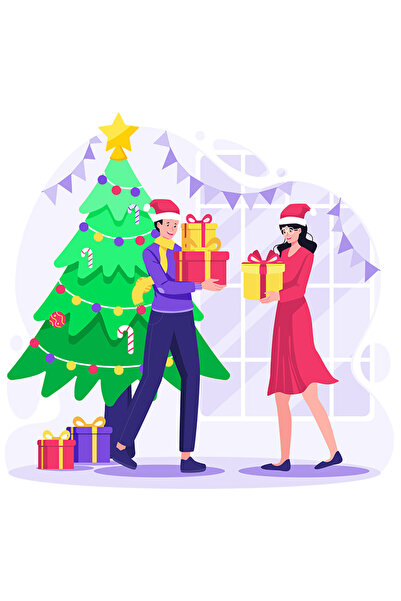 StoryGift Romania Sticker Eticheta 40CM Cu Craciun, Brad, Decoratiuni, Globur...