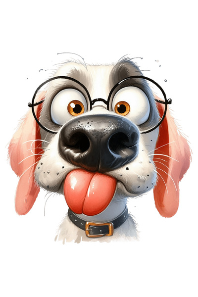 StoryGift Romania Sticker Autocolant 70CM cu un catel nebunatic, ilustratie, ...