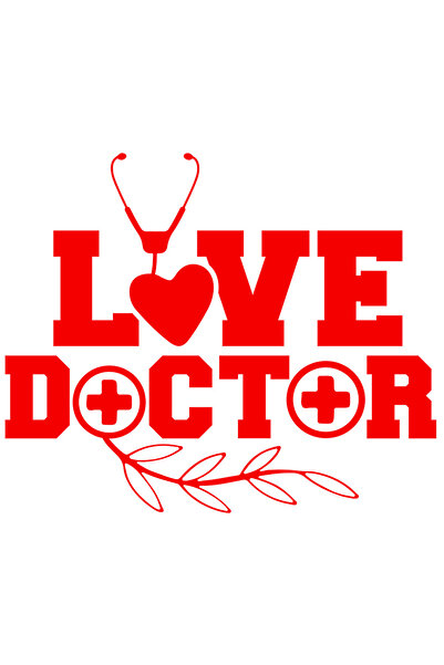StoryGift Romania Sticker Exterior cu textul "Love doctor" - doctor de iubire...