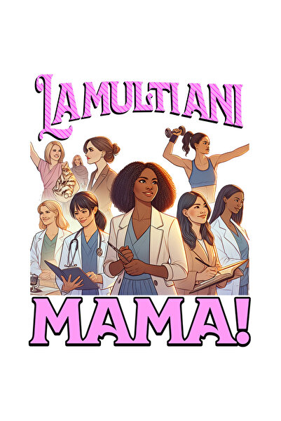 StoryGift Romania Sticker Eticheta 40CM Adeziv Femei Puternice Text La Multi Ani mama! cu Margini Albe, PVC Vin