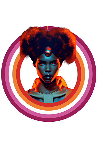 StoryGift Romania Sticker Autocolant 70CM Cu Portret, SF, Extraterestru, Cerc...