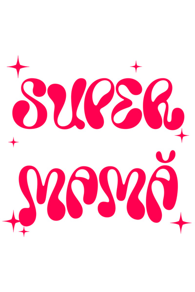 StoryGift Romania Sticker Autocolant 70CM Adeziv Super Mama text cea mai buna...