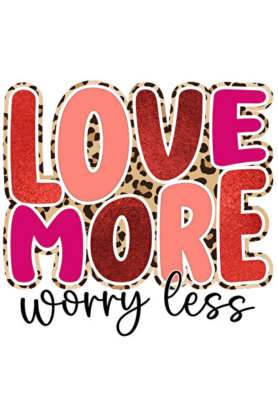 StoryGift Romania Sticker Adeziv 90CM cu mesajul "Love more, Worry less", iub...