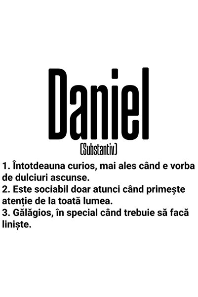StoryGift Romania Sticker Eticheta 50CM Cu Numele Daniel, Cu Mesaj Amuzant, C...
