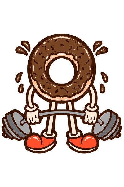 StoryGift Romania Sticker Eticheta 40CM Cu Gogoasa, Greutati, Sala, Sport, Gy...