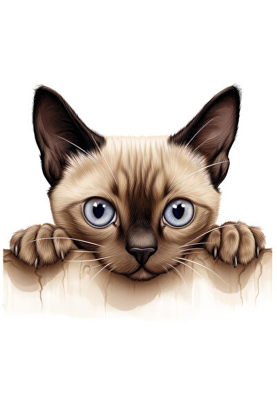 StoryGift Romania Sticker Adeziv 90CM cu o pisica agatata de gard, ilustratie...