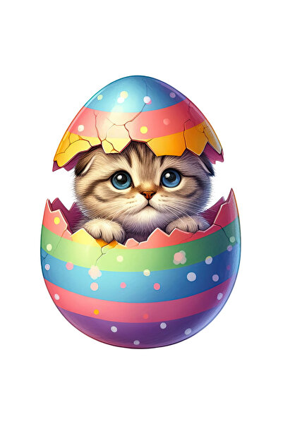 StoryGift Romania Sticker Adeziv 90CM cu o pisicuta timida care iese dintr-un...