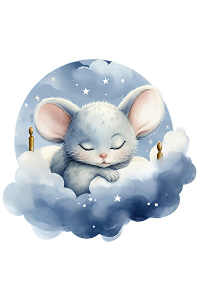 StoryGift Romania Sticker Autocolant 70CM cu un soricel care doarme, somn ada...