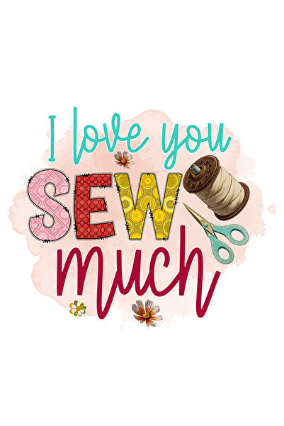 StoryGift Romania Sticker Eticheta 40CM cu mesajul "I love you sew much", pro...