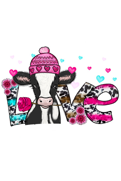 StoryGift Romania Sticker Autocolant 70CM cu o vacuta care tine in gura un tr...