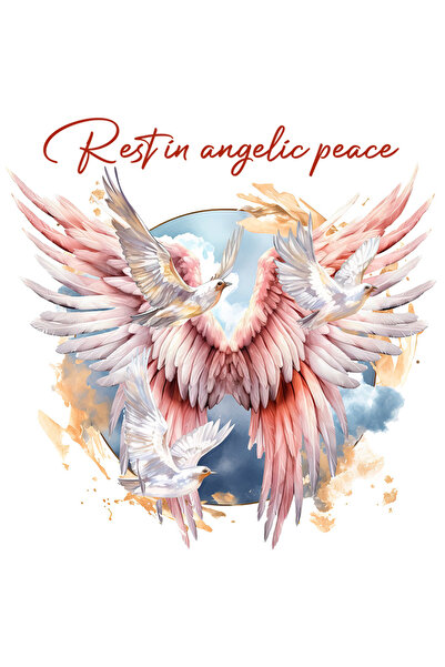 StoryGift Romania Sticker Eticheta 40CM cu pasari si aripi de inger cu mesaju...